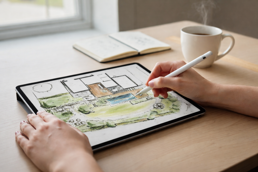 Digitale Gartenplanung am Tablet – NG Gartendesign